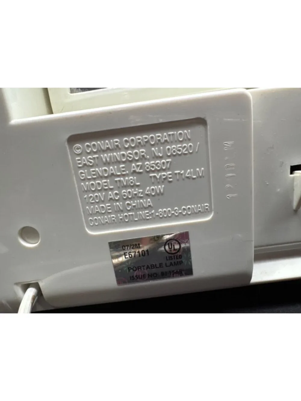 Conair Lighted Vanity Mirror Model TM8L with 4 Light Settings White Missing Stan